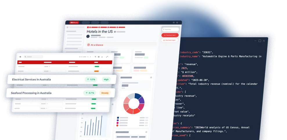 Screen of an IBISWorld Industry Data Wizard